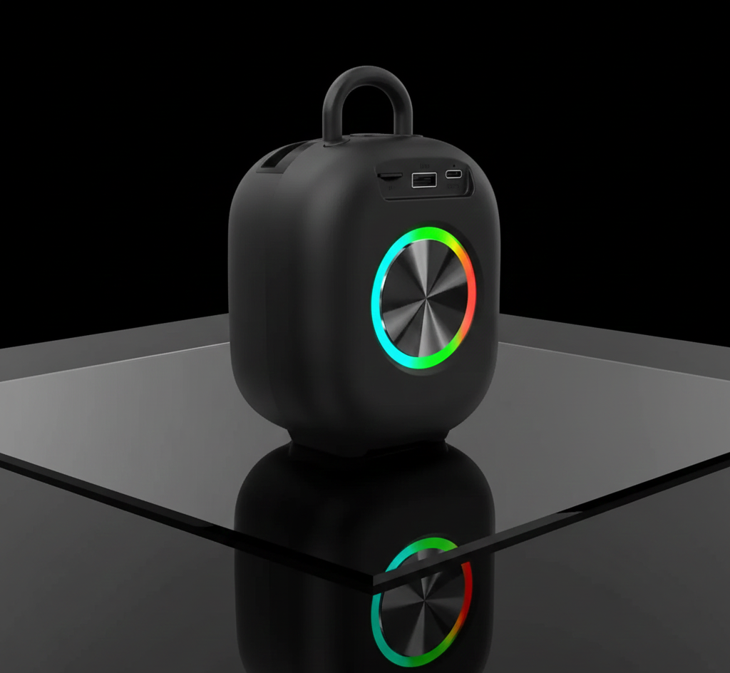 L SL-273 Ravok Portable Wireless Speaker – RGB Glow Beats with Built-in Mobile Holder