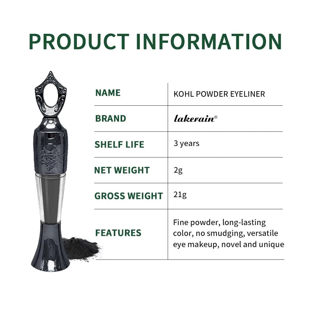 Retro Black Dark Green Kohl Powder Eyeliner