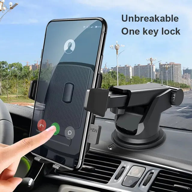 New Car Phone Holder Suction Cup Carbon Fiber