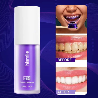 Hismile Purple Toothpaste for Teeth Whitening, Stain Removal and Colour Corrector